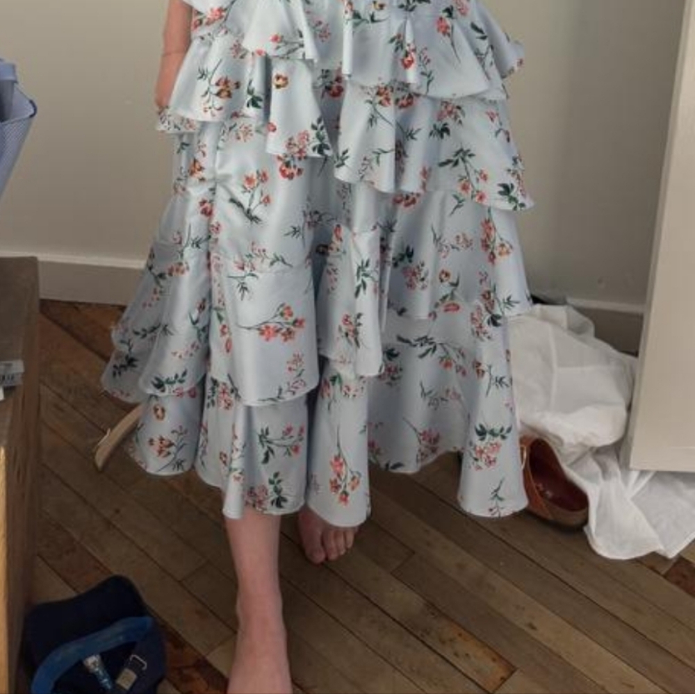 BHLDN Sydney Corset Fit-and-Flare Taffeta Midi Dress - Picture 5 of 5